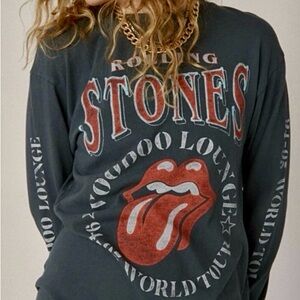 Free People Daydreamer Rolling Stones Voodoo Tour Graphic Long Sleeve Tee M